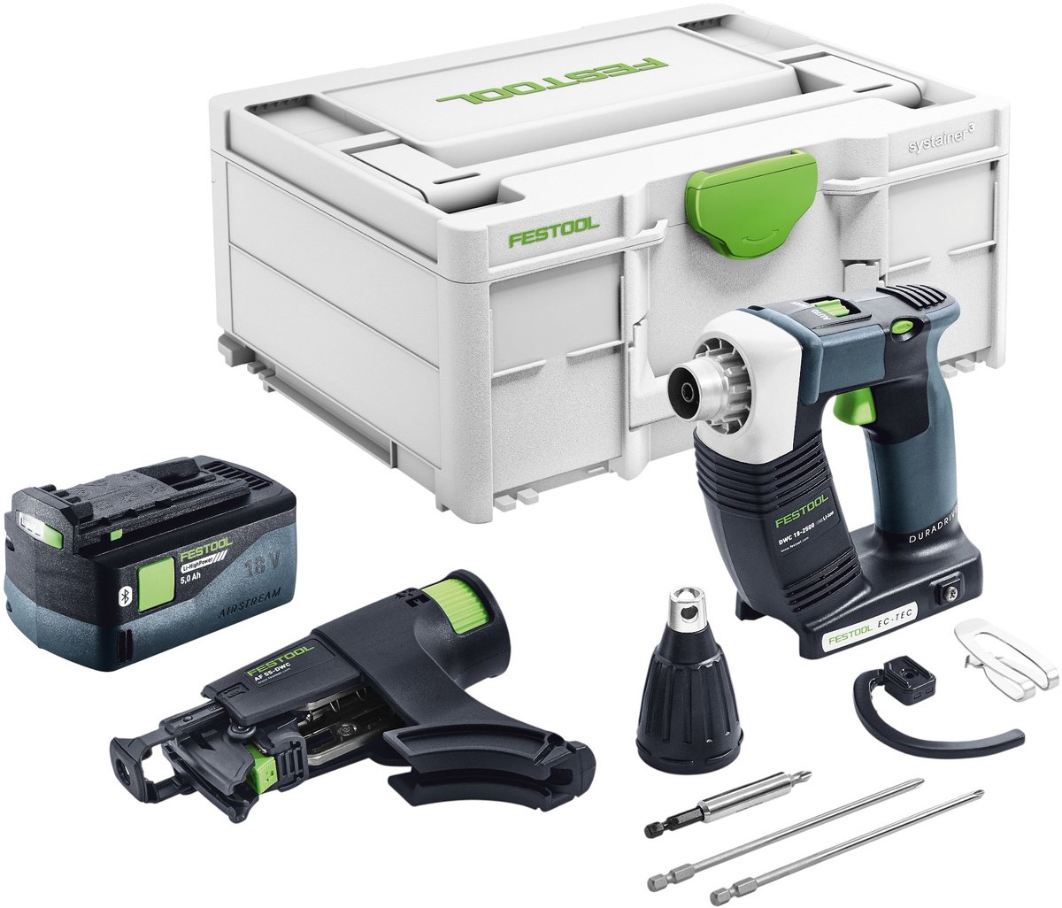 Festool DWC 18-2500 Basic accu-bouwschroevendraaier 18 V 18 Nm borstelloos + 1x accu 5,0 Ah + Systainer - zonder oplader