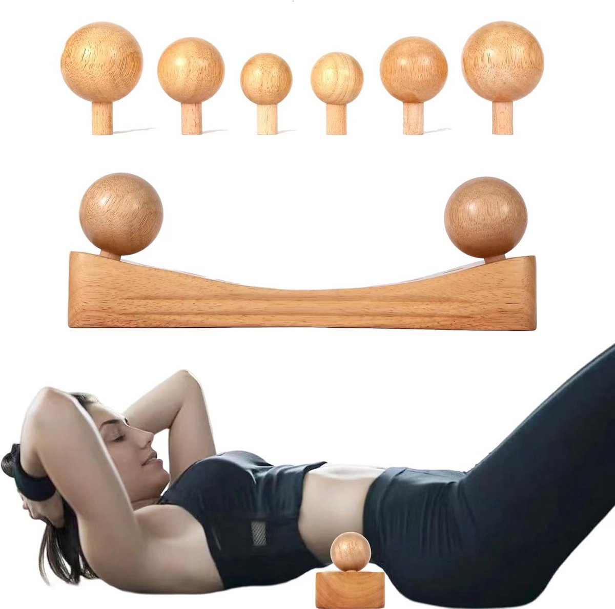 Houten Massagehulpmiddel voor Diepe Weefselmassage Rug Nek Heup en Psoas Spieren