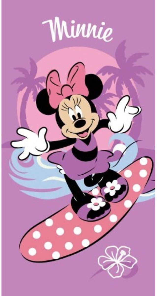 Minnie Mouse strandlaken Surfing 70 x 140 cm paars