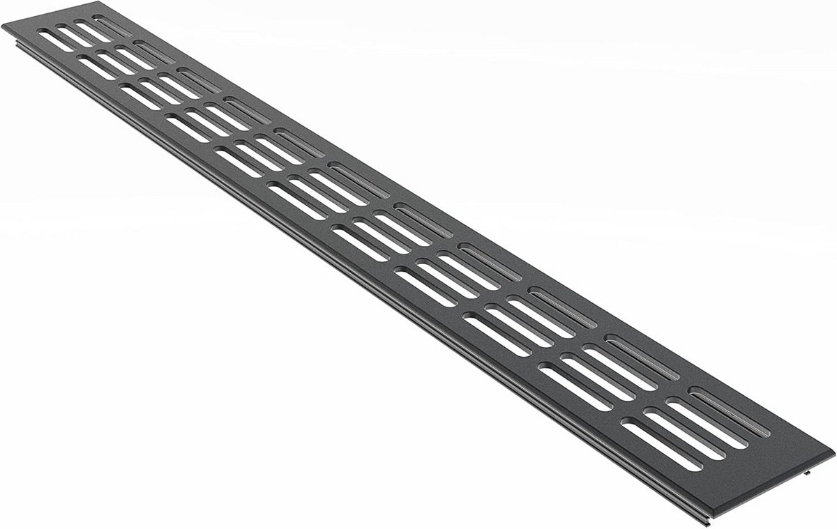 Aluminium Ventilatierooster 60mm Breed Antraciet RAL7016 - Diverse Lengtes