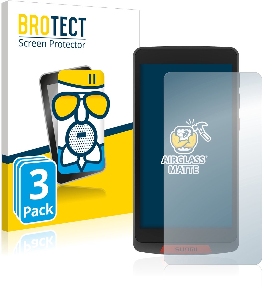 BROTECT - Screenprotector voor Sunmi M2 - Folie Beschermfolie Beschermglas matte 3 Stuks
