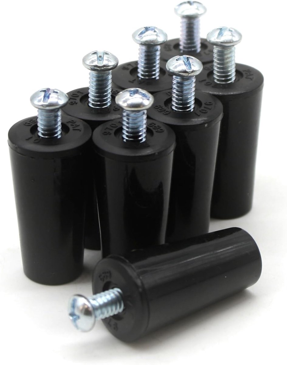 Rolluikklemmen Set - Rolluik Stoppers - Raam Bevestiging - 8 Stuks Verpakking - 60 mm Diameter - Zwart