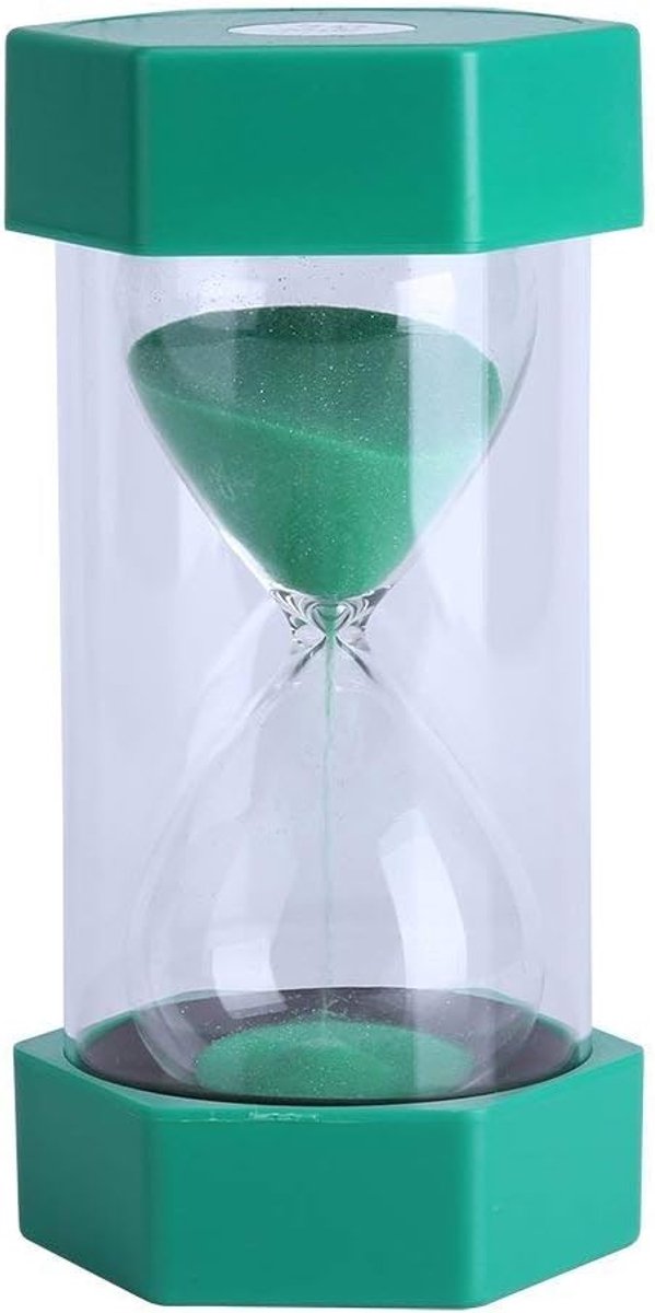 Zandloper Timer - Zandglas Klok - Koken Spel Tijd - Dubbele Bescherming - 8x16 cm - Groen
