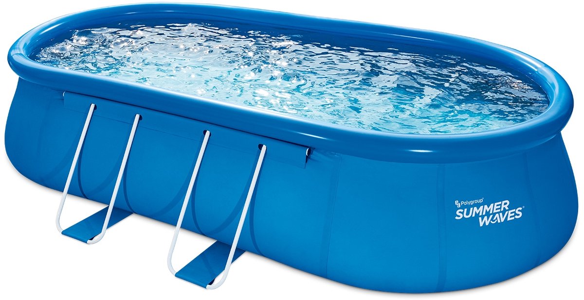 Summer Waves Frame Zwembad Ovaal - 610 x 366 x 122 cm - Inclusief Filterpomp - filterpatroon - ladder - grondzeil