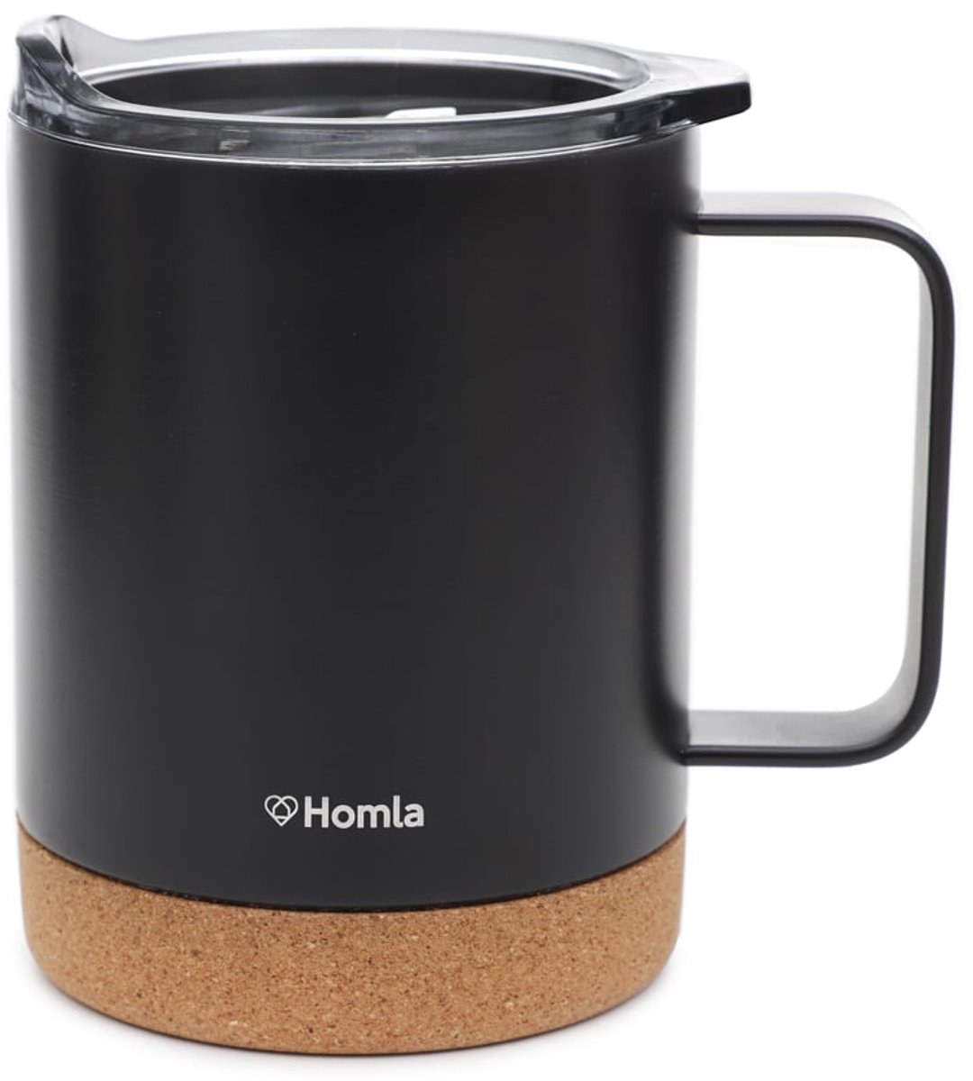 HOMLA - Thermal Mug - 400 ml - Zwart met Kurken Bodem