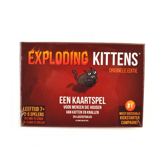 Exploding Kittens Originele Editie - Kaartspel vol spanning en humor - 2 tot 5 spelers - Vanaf 7 jaar