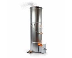 Eurocatch Telescopische Rookoven Rond 101 cm - Verzinkt Metalen Rookton - Rookkast voor Buiten met Thermometer en 10 Rookhaken - Smoker voor Vis, Vlees en BBQ Roken