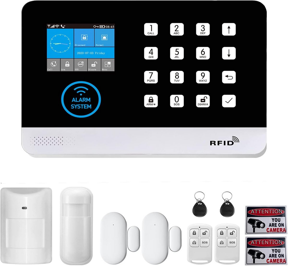 Draadloos Alarmsysteem - Inbraakalarm Kit - Huis Beveiliging - WiFi en 4G Backup - DIY Installatie
