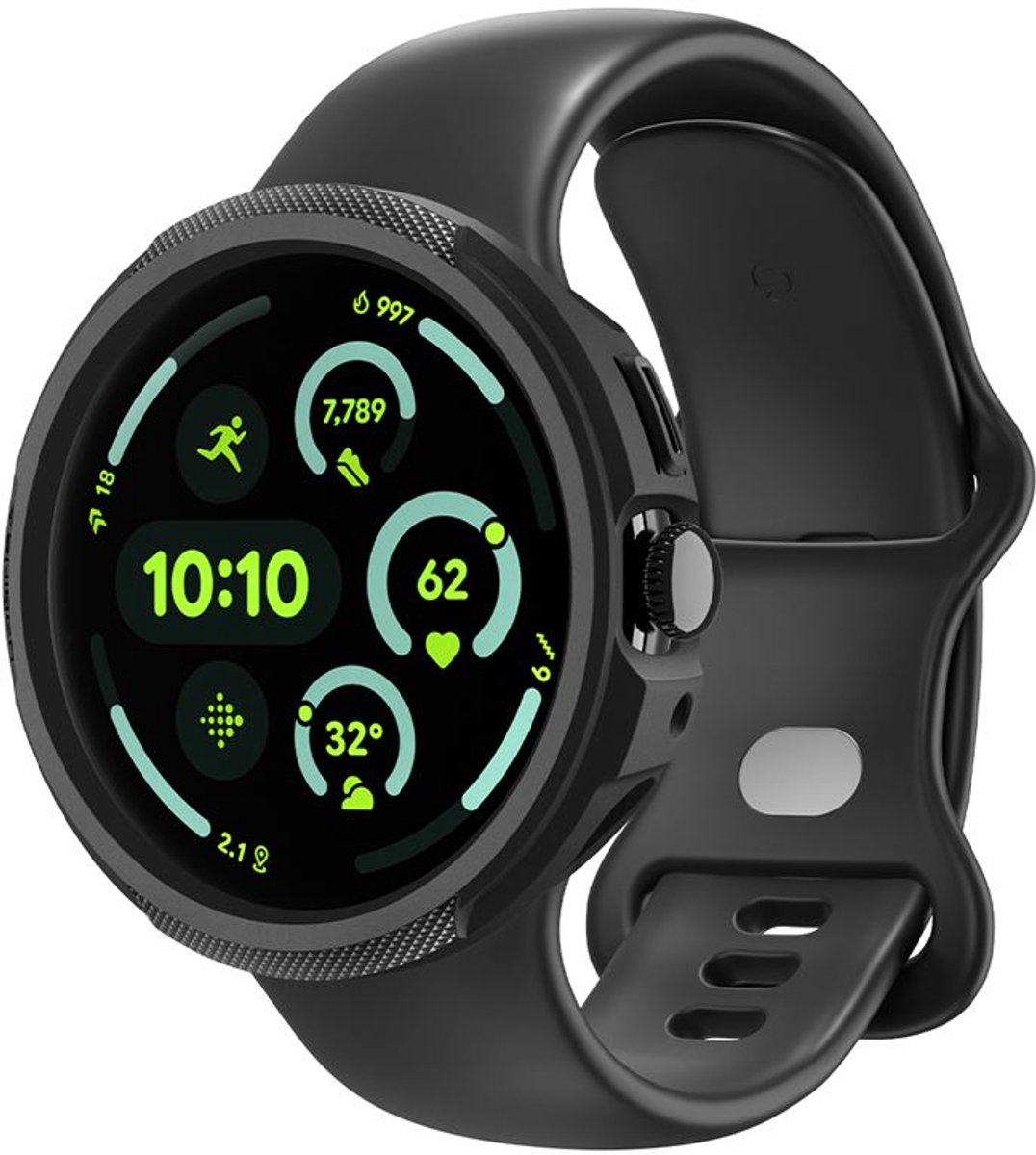 Spigen Liquid Air + Stand, Matzwart - Google Pixel Watch 4 41Mm