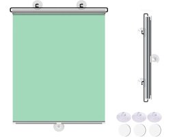 Verduisterend Rolgordijn - Tijdelijke Jaloezie - Privacy Zonwering - Zonder Boren Zuignap - 58x125 cm - Groen