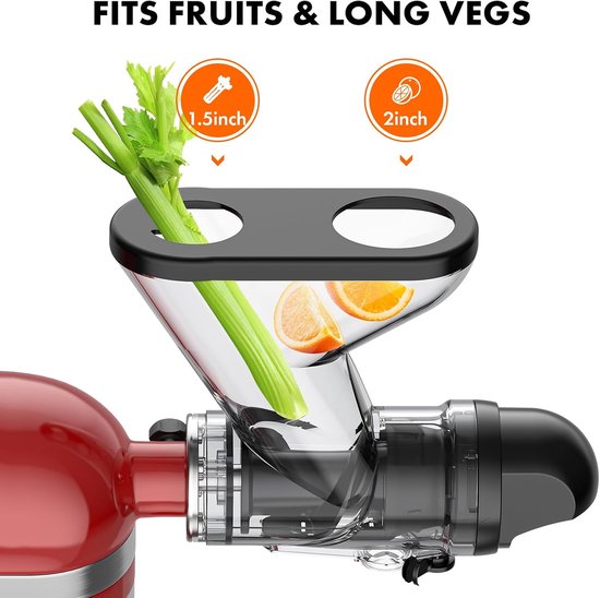 Juicer Opzetstuk - Sapcentrifuge Accessoire - Gezond Sap Maken - Dubbele Vulschacht - 30 x 29 x 13 cm - Rood — afbeelding 4