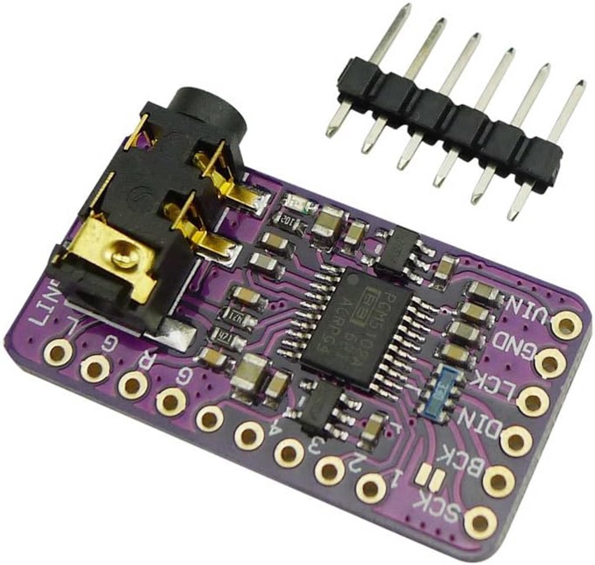 Audio Decoder Module - Digitale Geluidskaart - Muziek Streamen - Hoge Resolutie Audio - pHAT Formaat - Groen