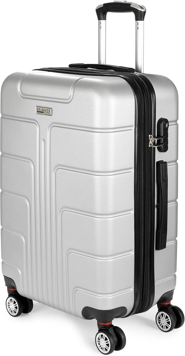 Reiskoffer - Trolley Koffer - Reizen - Uitbreidbaar met Cijferslot - 43 x 665 cm - Zilver