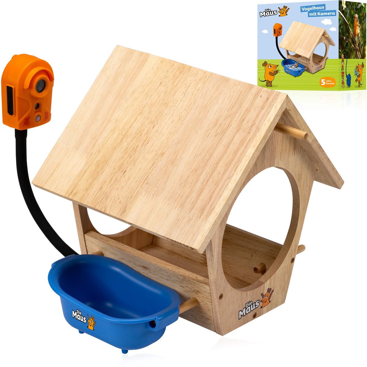 DieMaus - Vogelhuisje met Camera - Incl. Drinkbakje - Maak Foto's en Video's van Gevederde Bezoekers