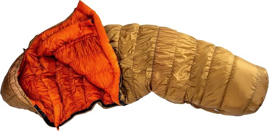 Synthetische Slaapzak - Mummy Slaapzak - Kamperen Outdoor - Elastische Stretch Constructie - Extra Lang - Amandel Paprika — afbeelding 5