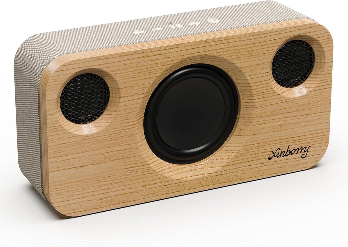 Draagbare Bluetooth Luidspreker - Hout Home Audio - Feest en Outdoor - 2-Weg Stereogeluid - 40W Piek Vermogen - Bruin