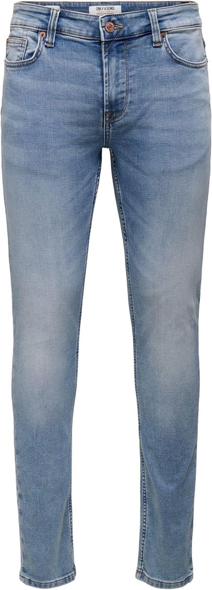 Heren Jeans - Slim Fit Broek - Casual Draag - Lichte Was - Blauw