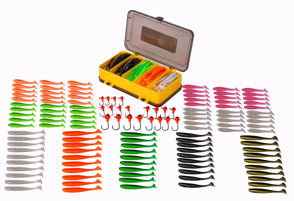 Fish4All Softbait Paddletail Box (131pcs) - Shad
