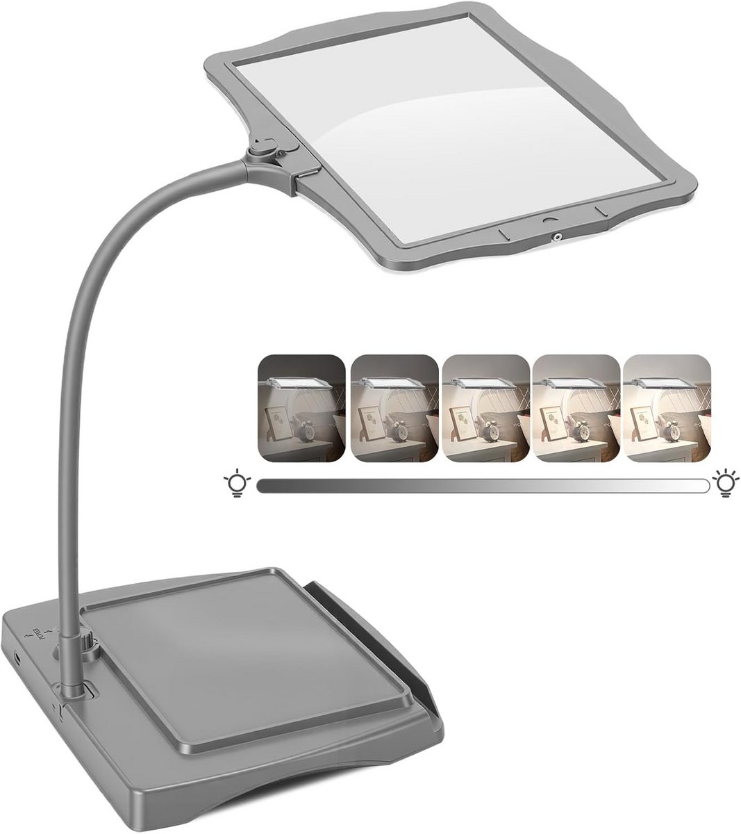 Vergrootglas met Lamp - Leeslamp Vergrootglas - Gedetailleerd Lezen - 50 LED's Instelbaar - 24 x 17 cm - Transparant