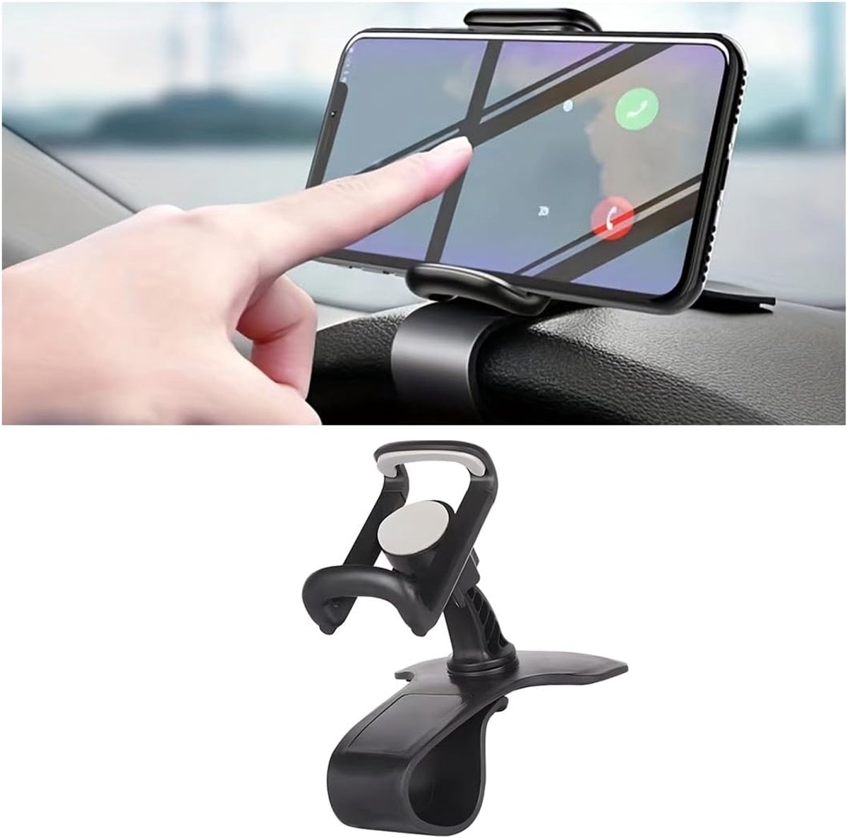Mobiele telefoonhouder clip voor het dashboard, autotelefoonhouder 360 graden draaibaar, multifunctionele telefoonhouder voor het dashboard, universele auto-accessoires
