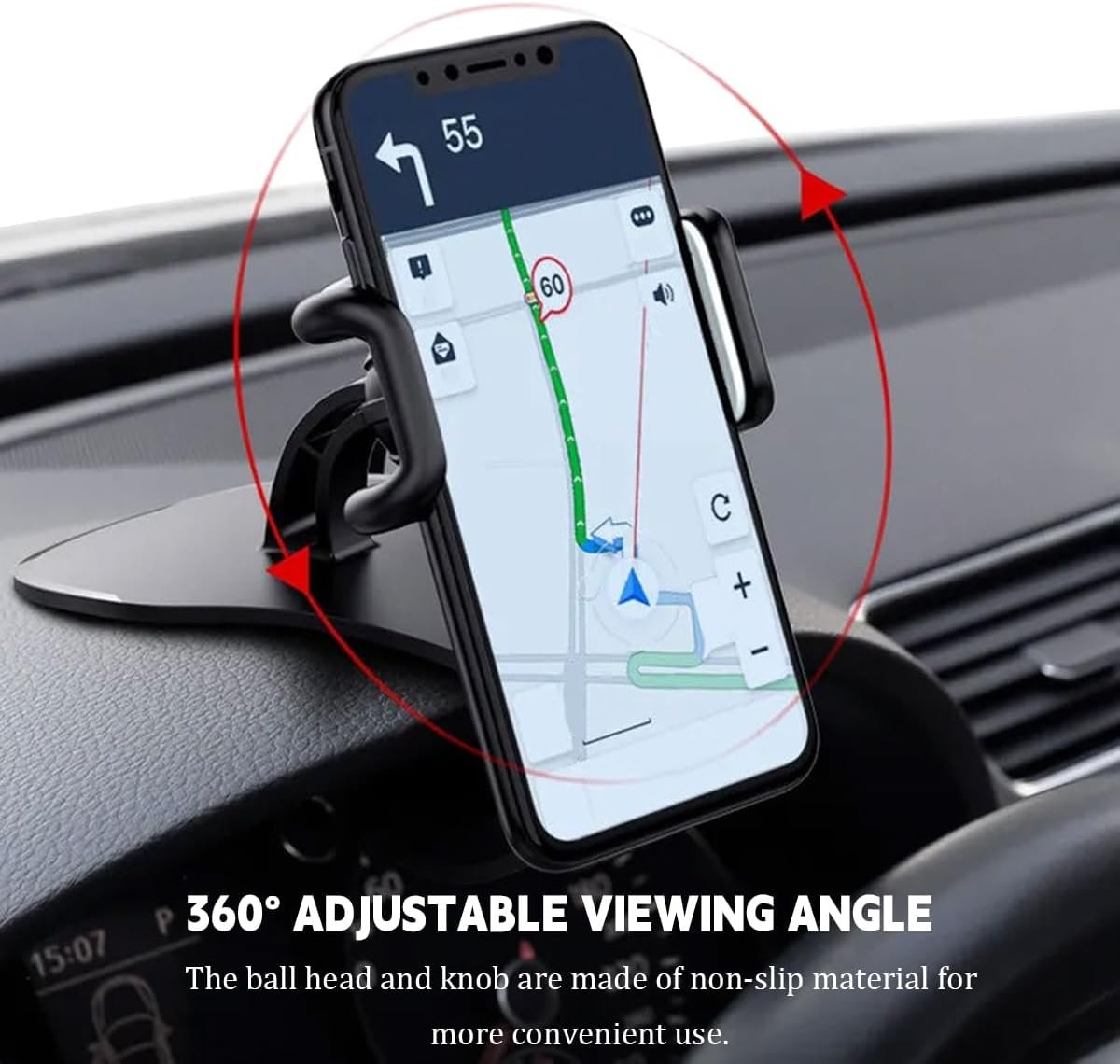 Mobiele telefoonhouder clip voor het dashboard, autotelefoonhouder 360 graden draaibaar, multifunctionele telefoonhouder voor het dashboard, universele auto-accessoires – foto 4