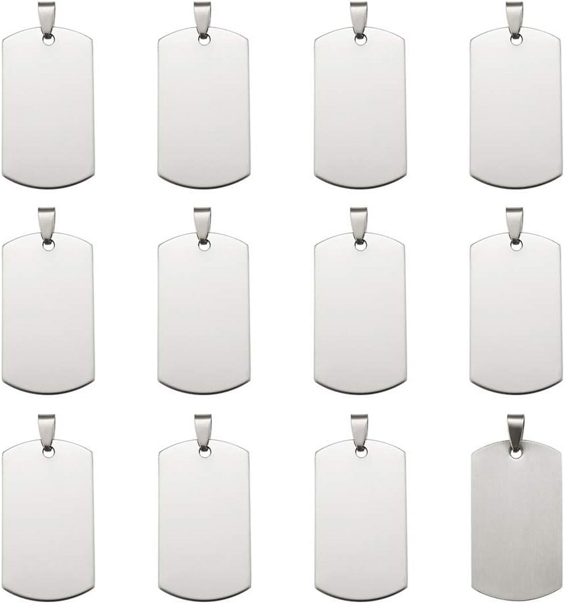 Stempellabels Roestvrij Staal - Blanco Labels - Sieraden Maken - Duurzaam Metaal - 43x24mm - Zilverkleurig