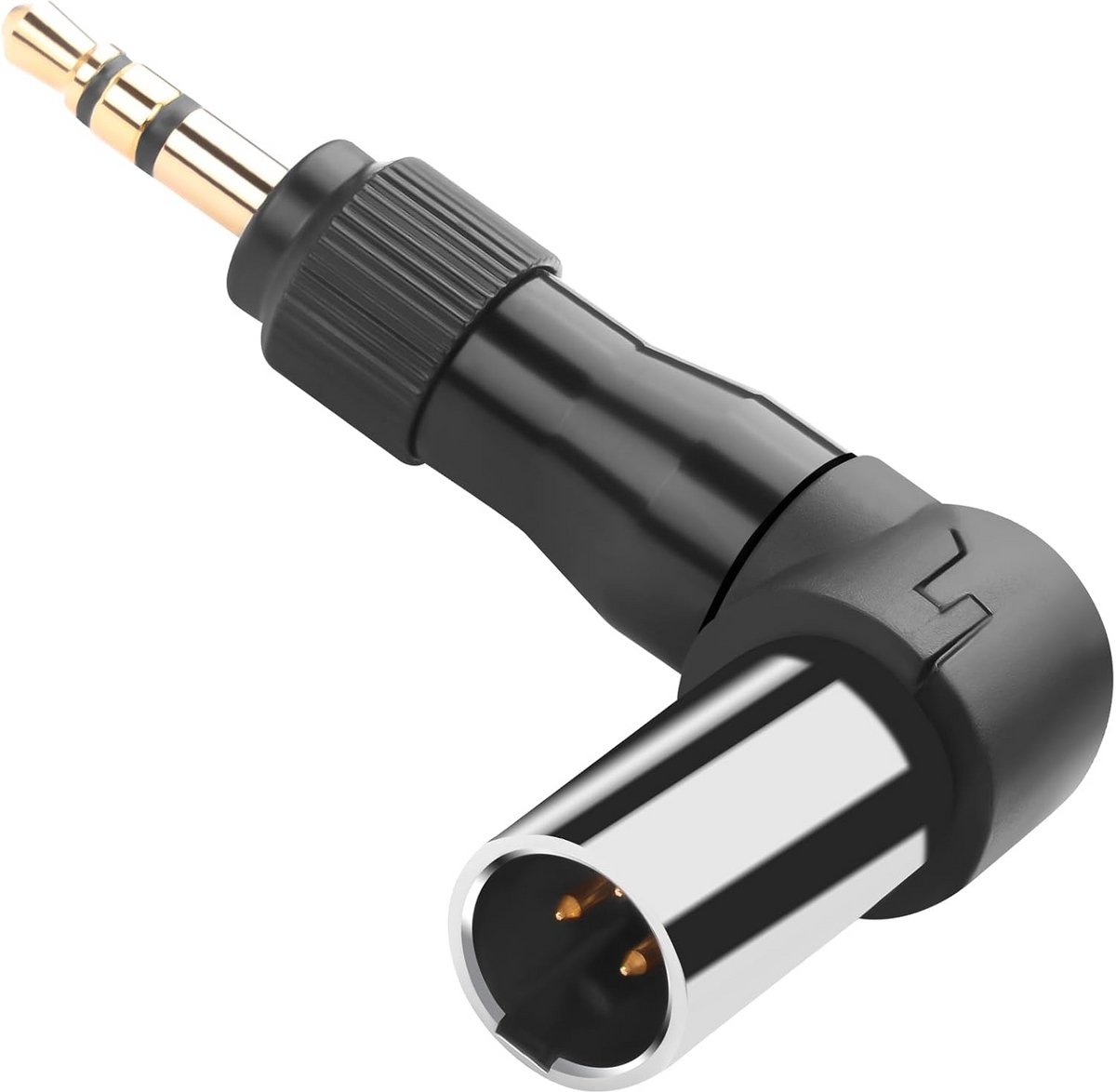Mini XLR Adapter - Hoofdtelefoon Connector - Audio Aansluiting - Verstelbare Hoek - 90 Graden