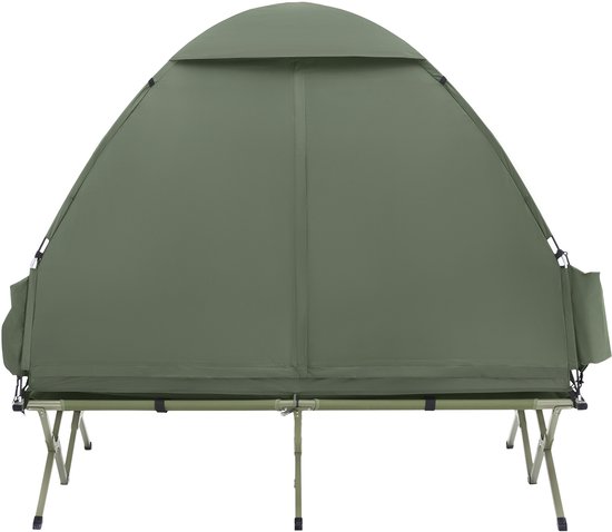 Bergson Veldbed - Pop Up Tent - 4-in-1 Set - 2-Persoons - Luchtbed - Slaapzak - Waterdicht 1000 mm - Tot 300 kg - Groen van Merkloos — afbeelding 2