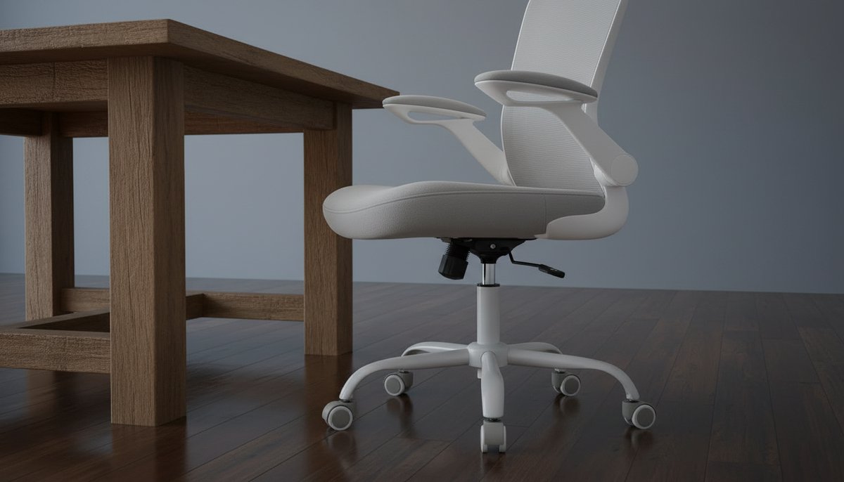 Ergonomische Bureaustoel Casa Velluto ComfortPro Deluxe met Mesh, Verstelbare Lenden- en Hoofdsteun, Schommelmechanisme, 53 cm Zitting, Opvouwbare Armleuningen – Duifgrijs – Draaistoel voor Werk, Thuis en Slaapkamer