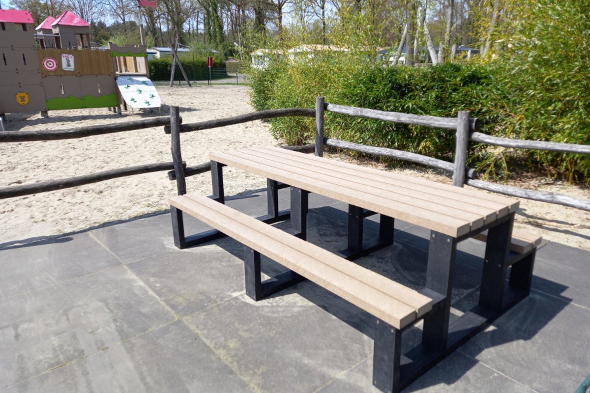 Rockwood® Picknicktafel Beuk - Zwaar Kunststof - Sand Beige 3.00m Naturel