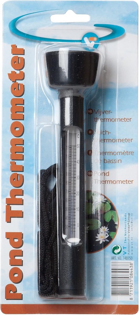 Drijvende Thermometer - Water Temperatuur Meter - Vijver Onderhoud - Zichtbare Schaal - 23x11x6 cm - Transparant