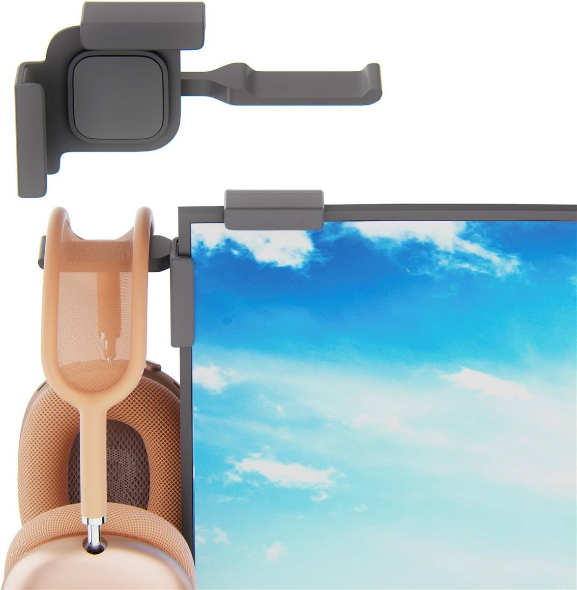 Hoofdtelefoonstandaard - Hoofdtelefoonhouder - Bureau Organizer - Verstelbare Monitor Klem - Ruimtebesparend Ontwerp - Zwart