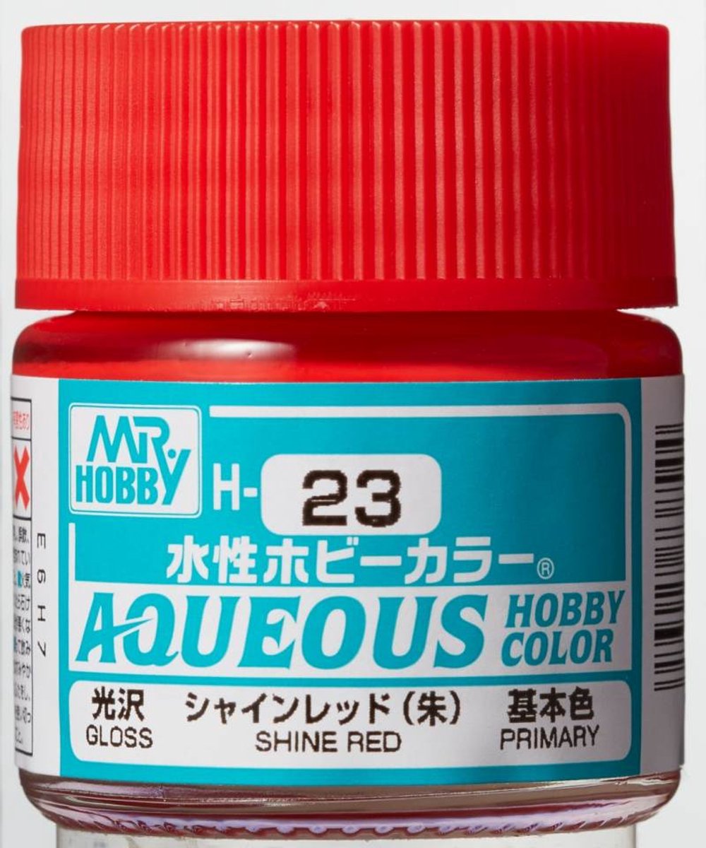 Gunze H-023 - Shine Red Glanzend Ral 3020 - Mr. Hobby Aqueous Modelbouwverf 10ml