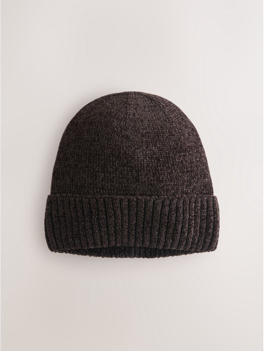 Next - Heren - Chenille Beanie Hat - Bruin