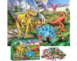 Dinosaurpuzzel 100 stukjes - 41 x 28 cm groot - Kinderen - Hoogwaardige kwaliteit - Kleurrijk