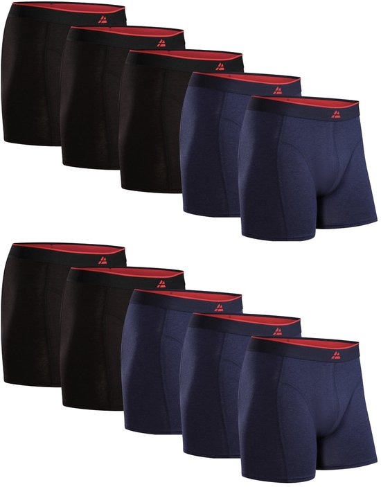 Boxers DANISH ENDURANCE en viscose de Bamboe pour homme - Sous-vêtements ultime - Lot de 10 - Zwart et bleu marine - Taille 3XL