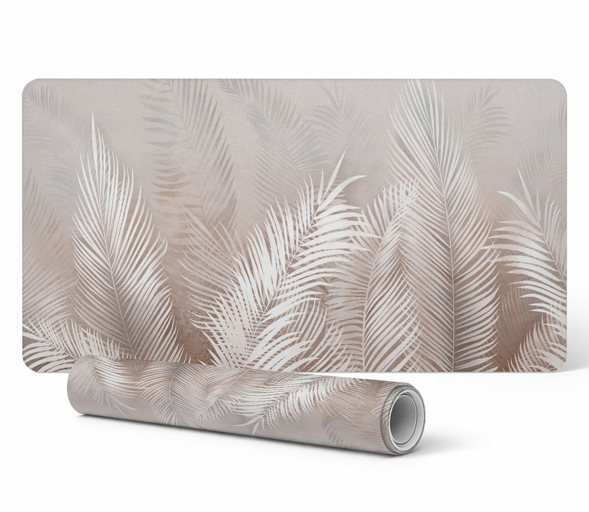 Antislip gamingmuismat met palmbladeren als achtergrond, 90x45 cm