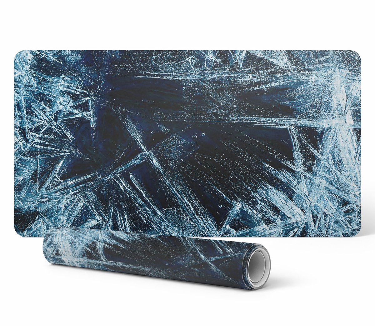 Decoratieve laptopmat met abstracte ijspatronen, 100x50 cm