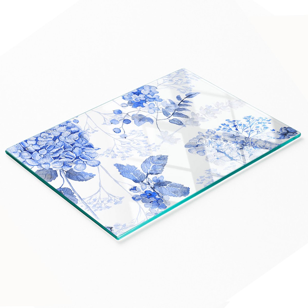 Multifunctionele decoratieve keukenplank met gehard bloemenpatroon 80x52 cm