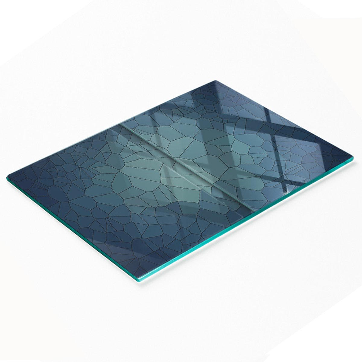 Decoratieve glazen serveerplank voor snacks, abstract ontwerp, 80x52 cm