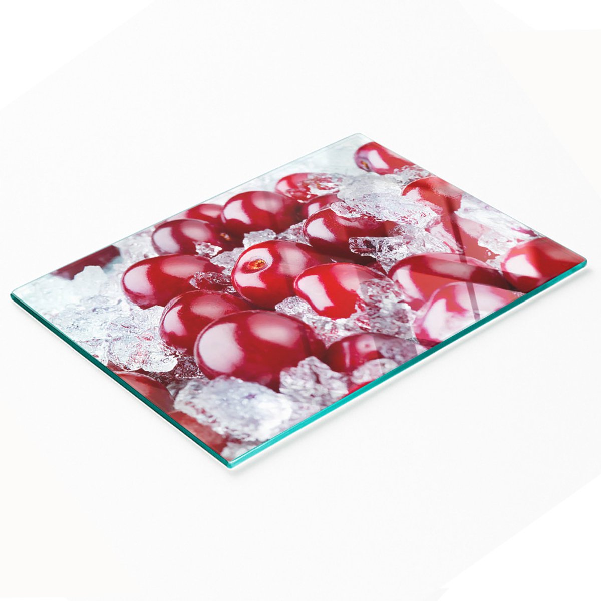 Multifunctionele decoratieve glazen snijplank voor de keuken, kersenijs, 80x52 cm