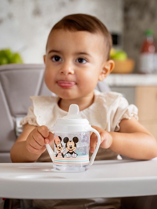 Tigex- Minnie & Mickey Mouse Lekvrije Beker 150 ml - Waterdicht - Afneembare Handgrepen - Beschermdeksel - Baby Drinkbeker- 6m+ van Tigex — afbeelding 4