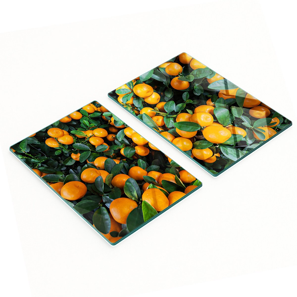 Multifunctionele decoratieve glazen borden met mandarijnprint 2x40x52 cm