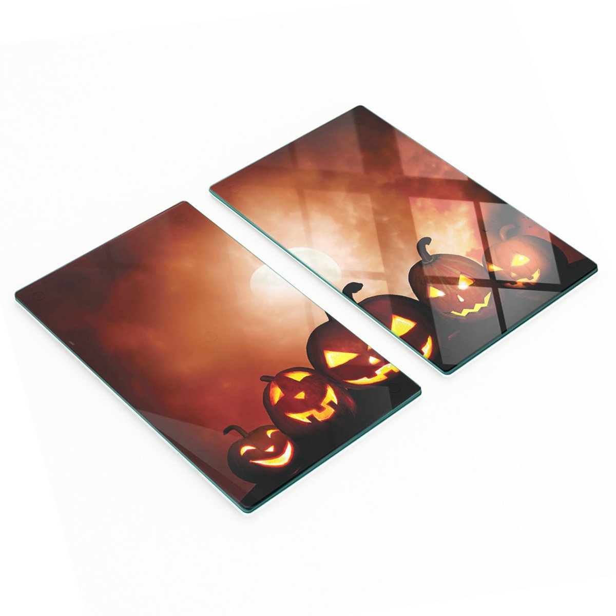 Keukenplanken van gehard glas met Halloween-pompoenafbeeldingen, 2x30x52 cm