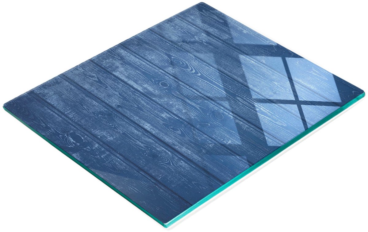 Decoratieve serveerplank van glas en hout, 60x52 cm