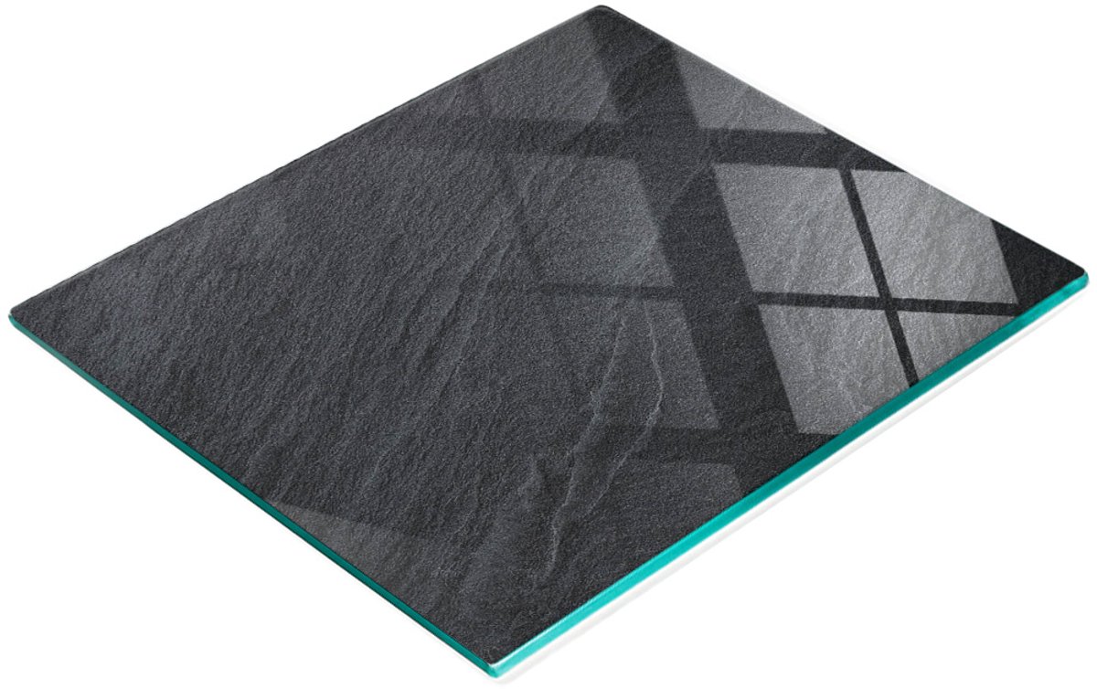 Multifunctioneel decoratief glazen bord van zwart graniet, 60x52 cm