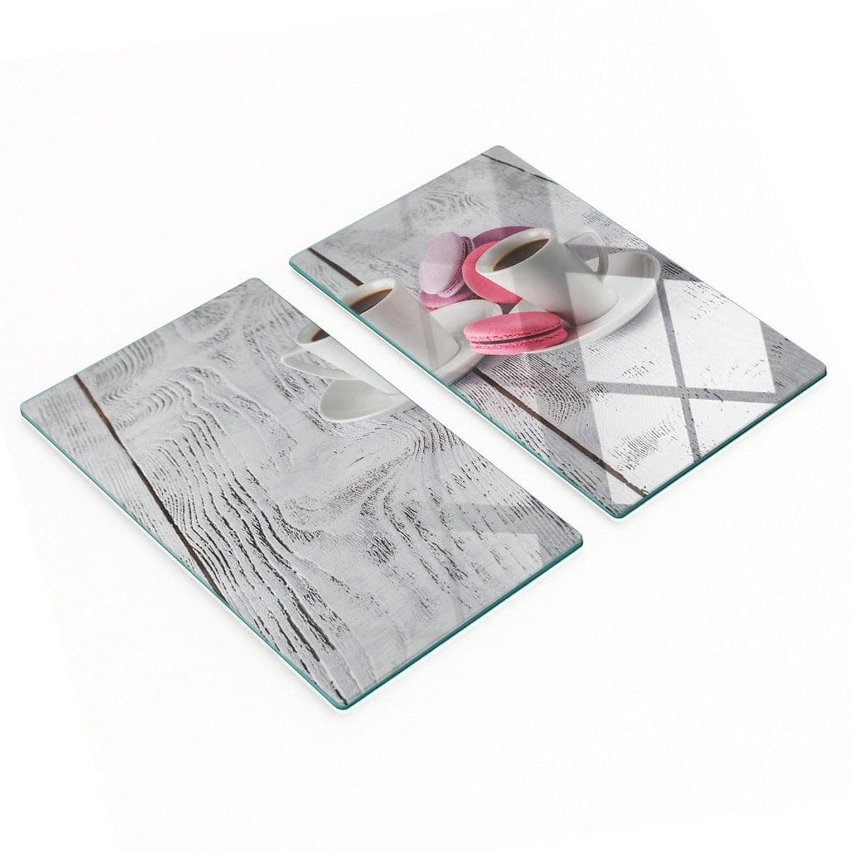 Keukenplanken van gehard glas met afbeeldingen van koffie en koekjes, 2x30x52 cm