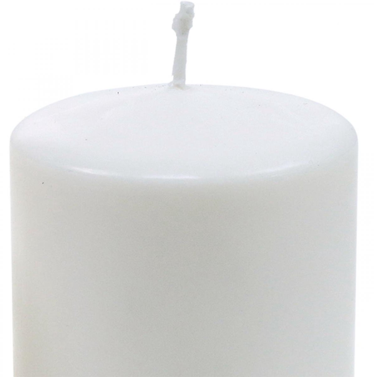 Wenzel Kerzen PURE stompkaars 130/70 natuurlijke waskaars met koolzaadwaskaarsdecora Wit