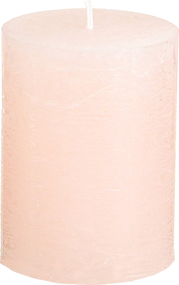 Viana Massief roze pilaarkaarsen, lichtroze, 60x80mm, set van 4, decoratie