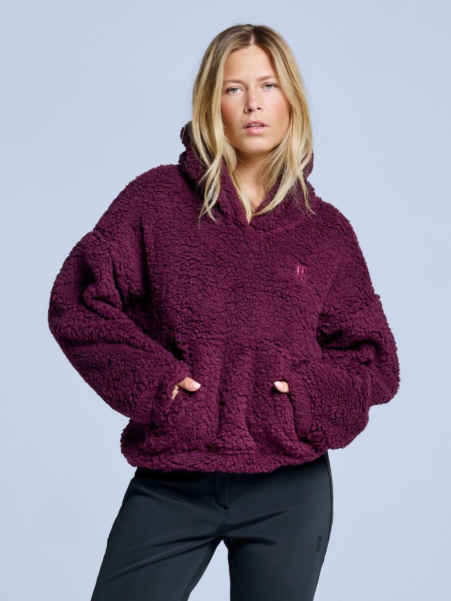 Poederbaas Fluffy Hoodie Dames Four Seasons Rood